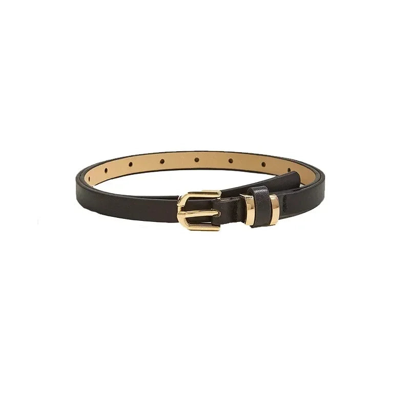 Women's Black Faux Leather Waist Belt