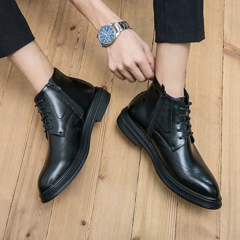 Men's Leather Oxford Dress Boots