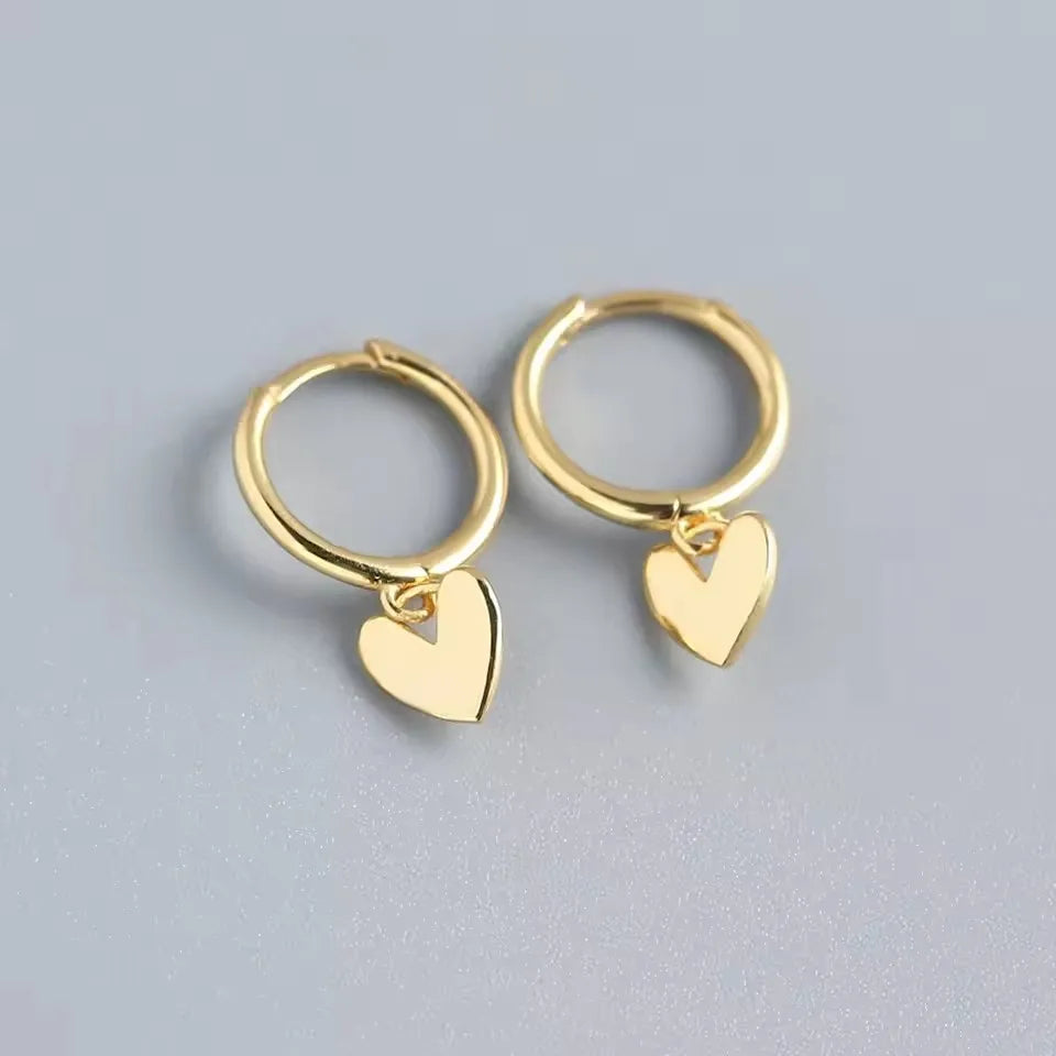 925 Silver Heart Hoop Earrings