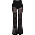Black Gothic Lace Flare Pants