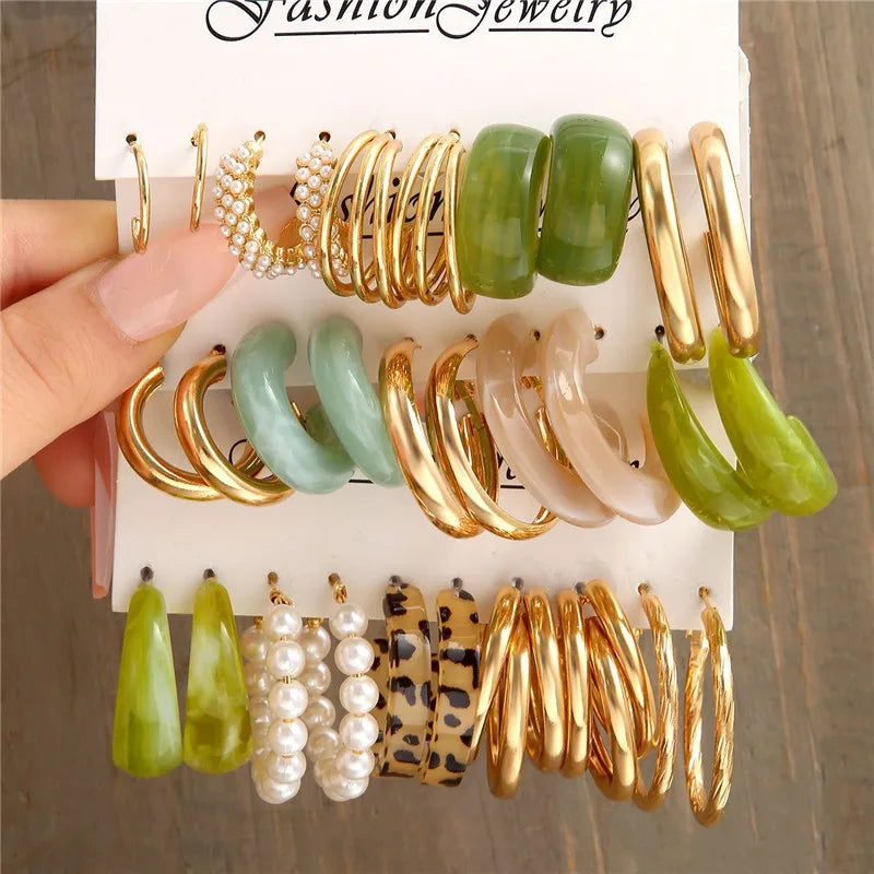 Earrings Set Butterfly Acrylic