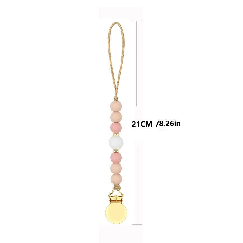 Silicone Bead Pacifier Clip Chain