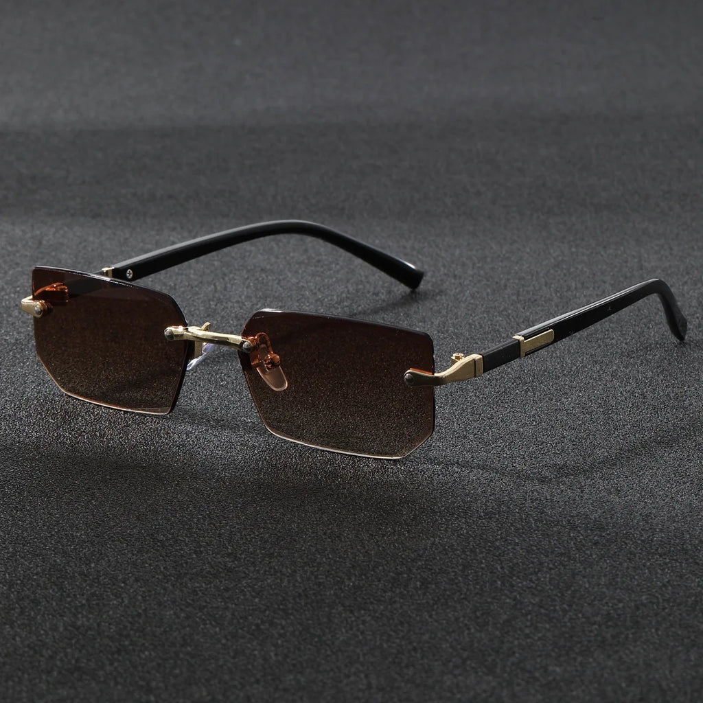 Men's Rimless Polygon Sunglasses