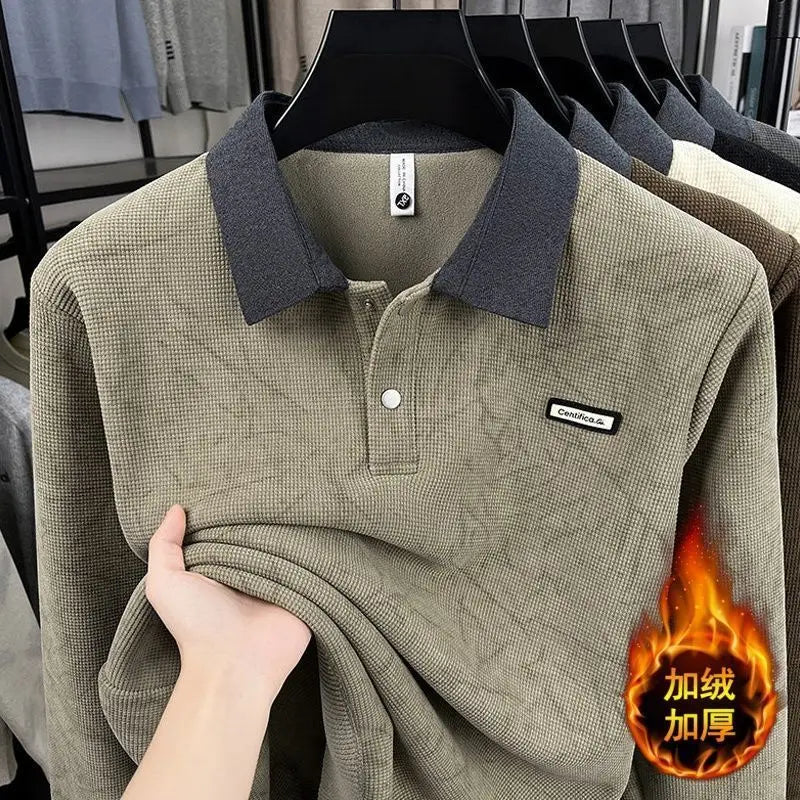 Men's Fleece Long Sleeve Polo
