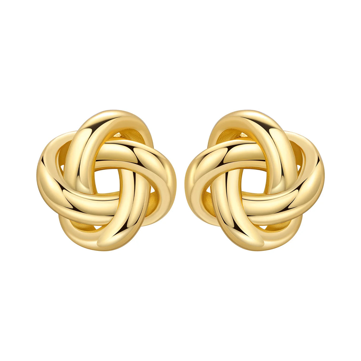 925 Silver 18K Gold Knot Stud Earrings
