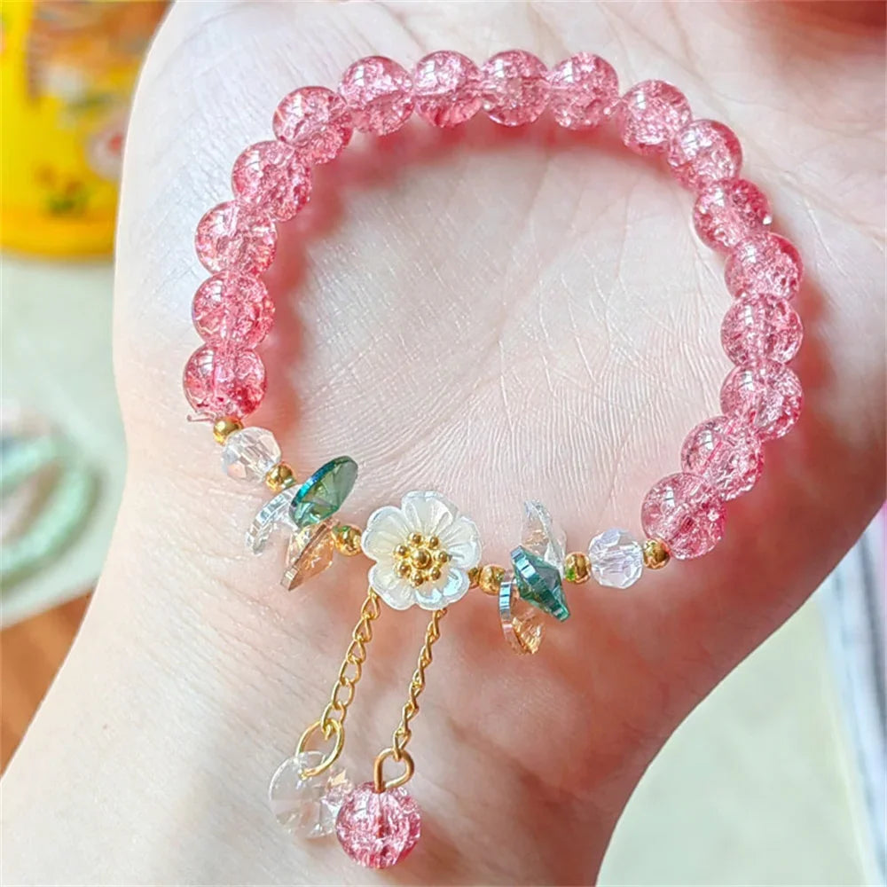 Daisy Crystal Bead Bracelet