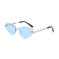 Rimless Leopard Cat Eye Sunglasses