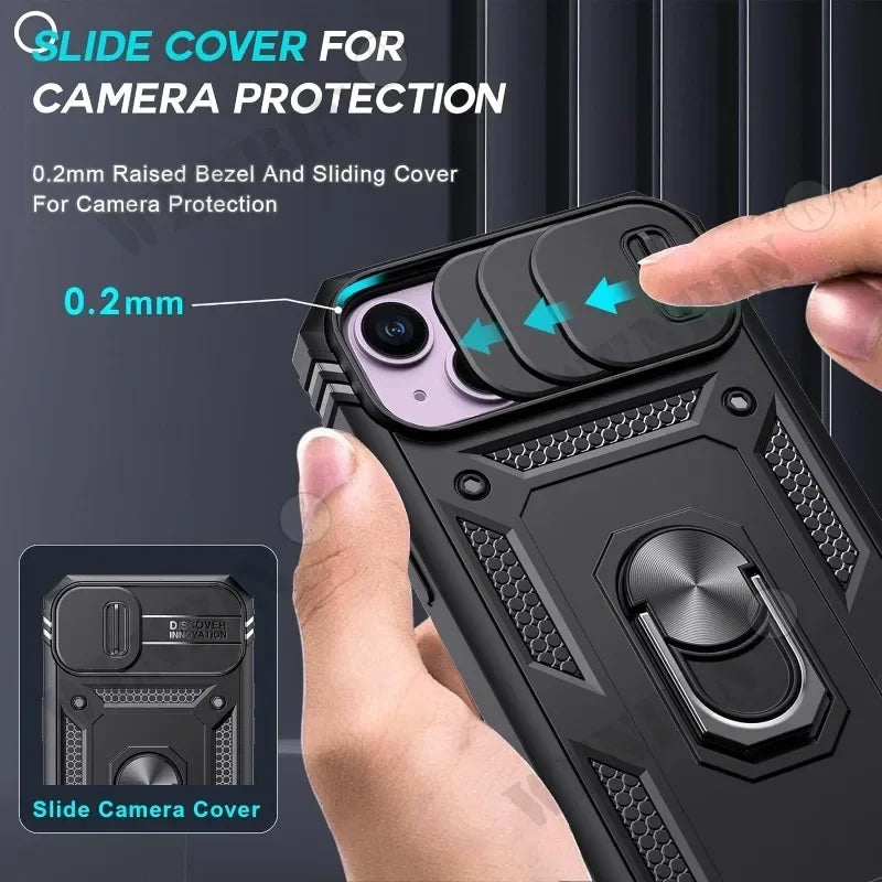 🔄 360° Rotating Kickstand Heavy Duty iPhone Case
