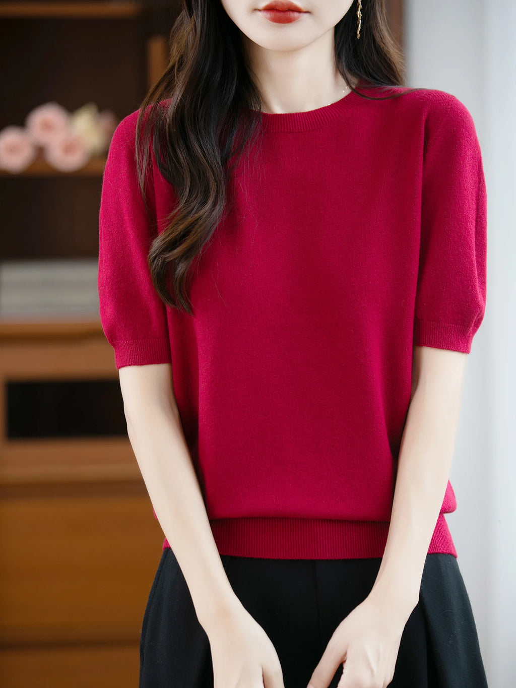 100% Merino Wool Short Sleeve Sweater
