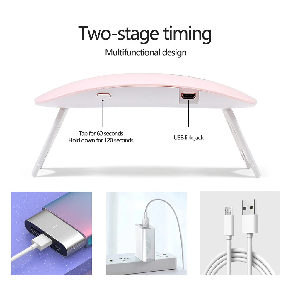 6W Mini UV LED Nail Dryer Lamp