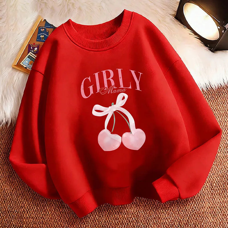 Girls Cherry Print Sweatshirt