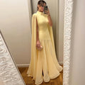 High Collar Chiffon Mermaid Gown