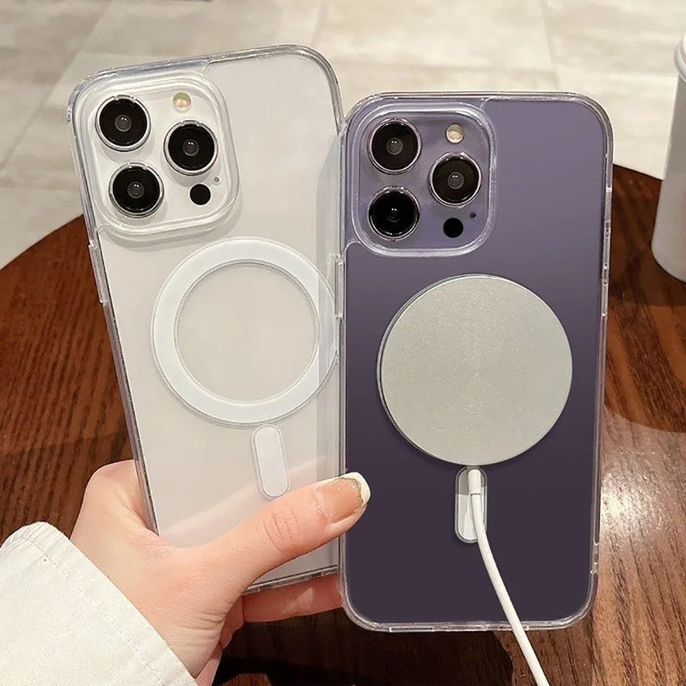 🧲 Magnetic Transparent MagSafe Shockproof Phone Case