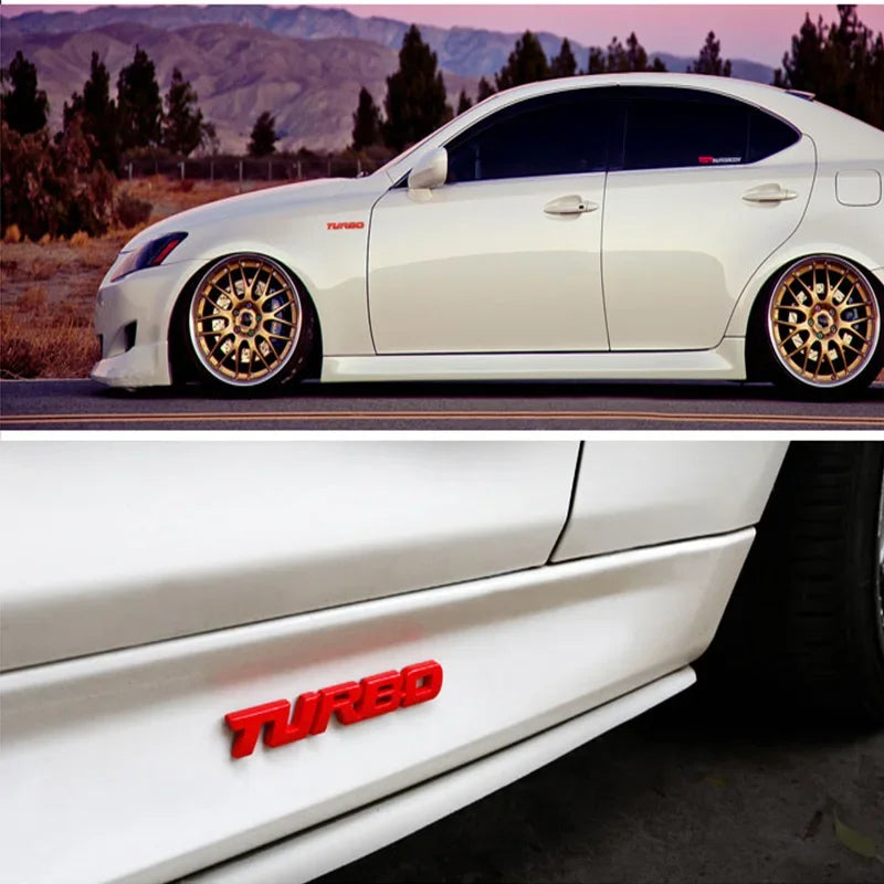 🏁 3D TURBO Metal Emblem Sticker