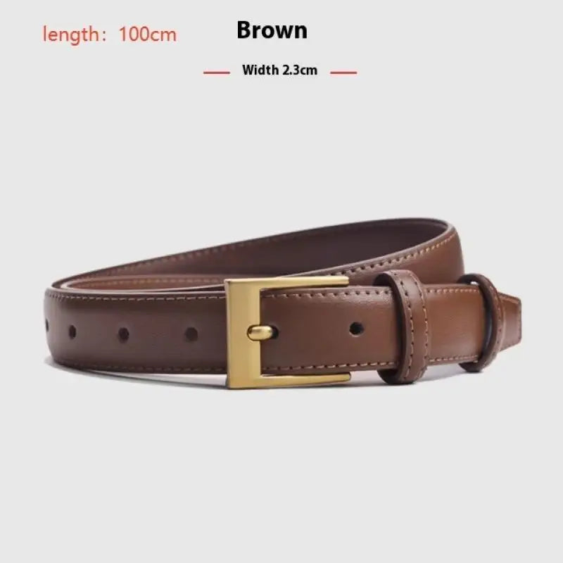 Women's Thin Leather Pin Buckle Belt