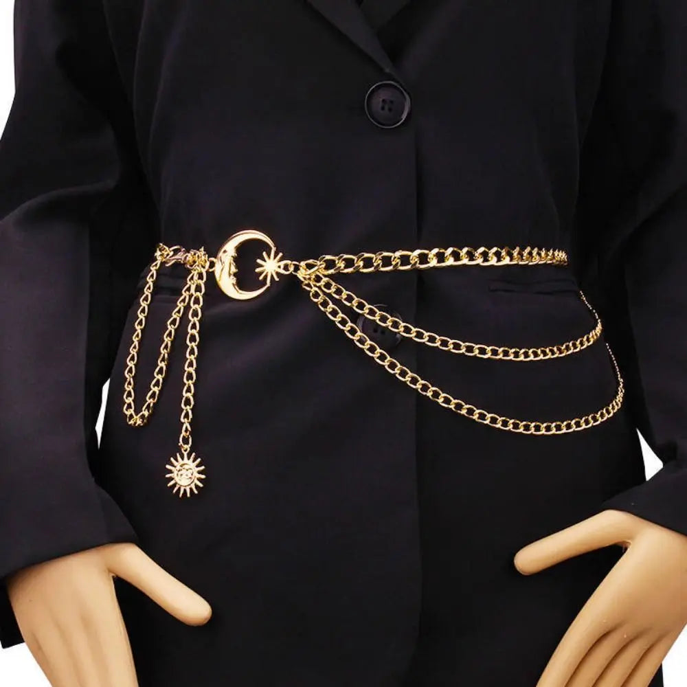 Vintage Sun Metal Waist Chain Belt