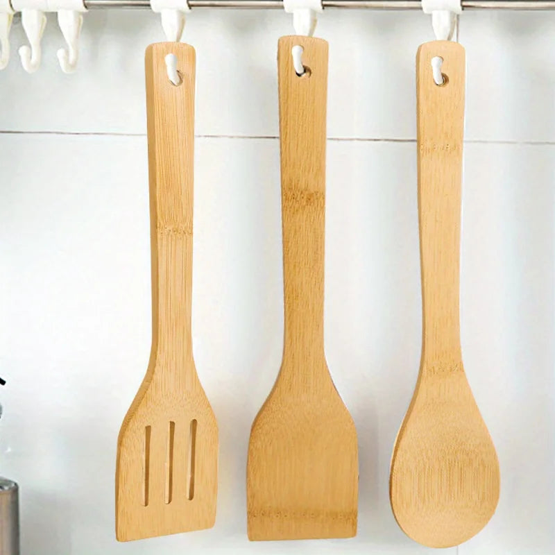 Bamboo Spatula Set – 3 Pcs