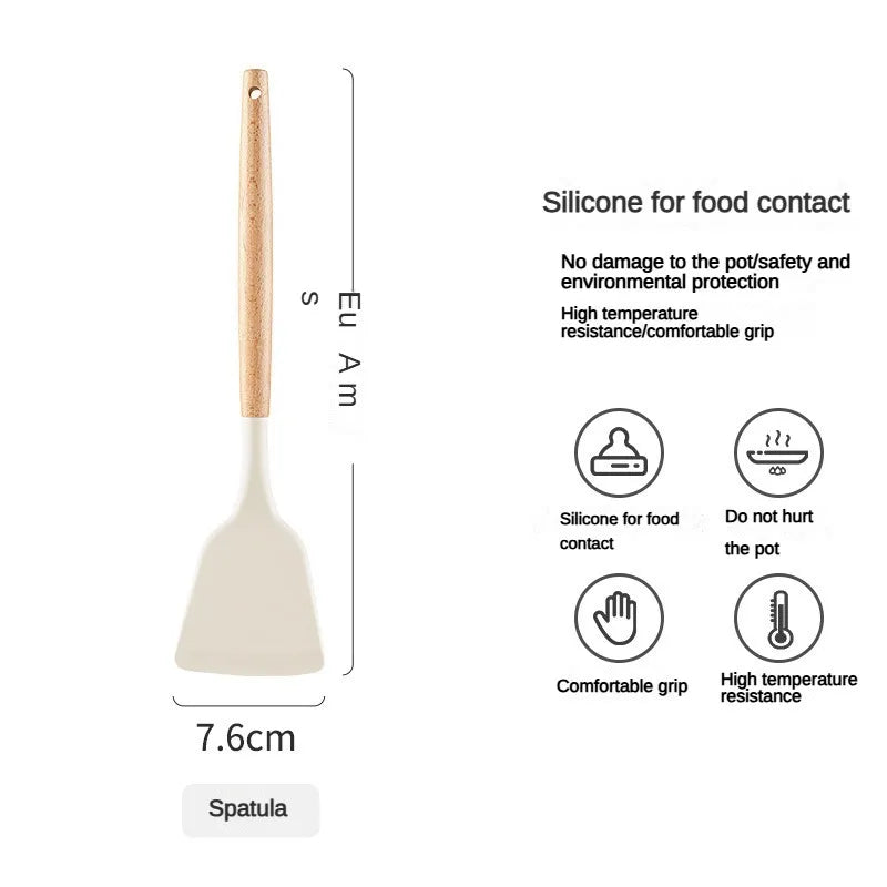 Silicone Spatula & Spoon Set – 3 Pcs