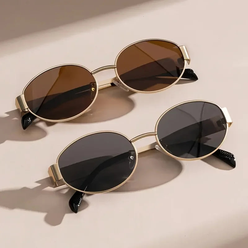 Vintage Oval Metal Sunglasses