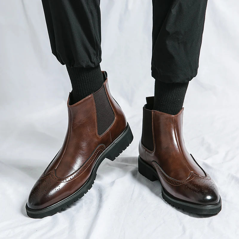 Men's Brogue Chelsea Boots