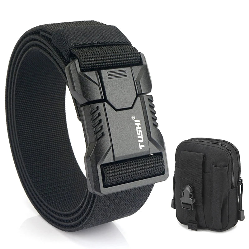Tactical Elastic Belt with Quick Release Buckle