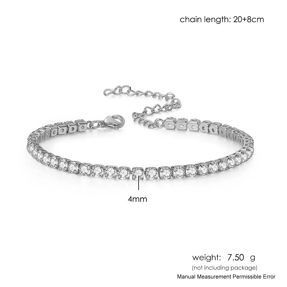 Zircon Tennis Chain Anklet
