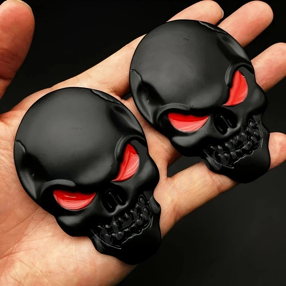 💀 3D Skull Pirate Metal Car Sticker