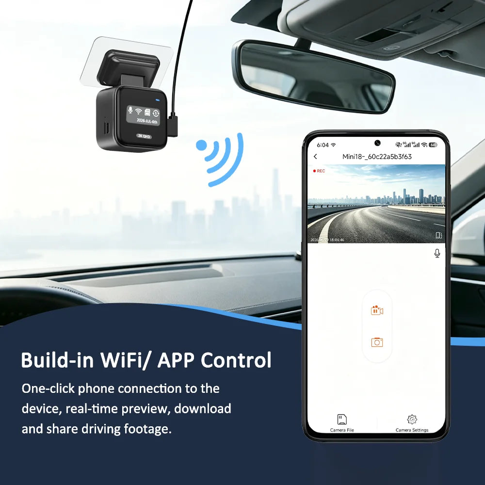 📱 Mini 2K WiFi Dash Cam