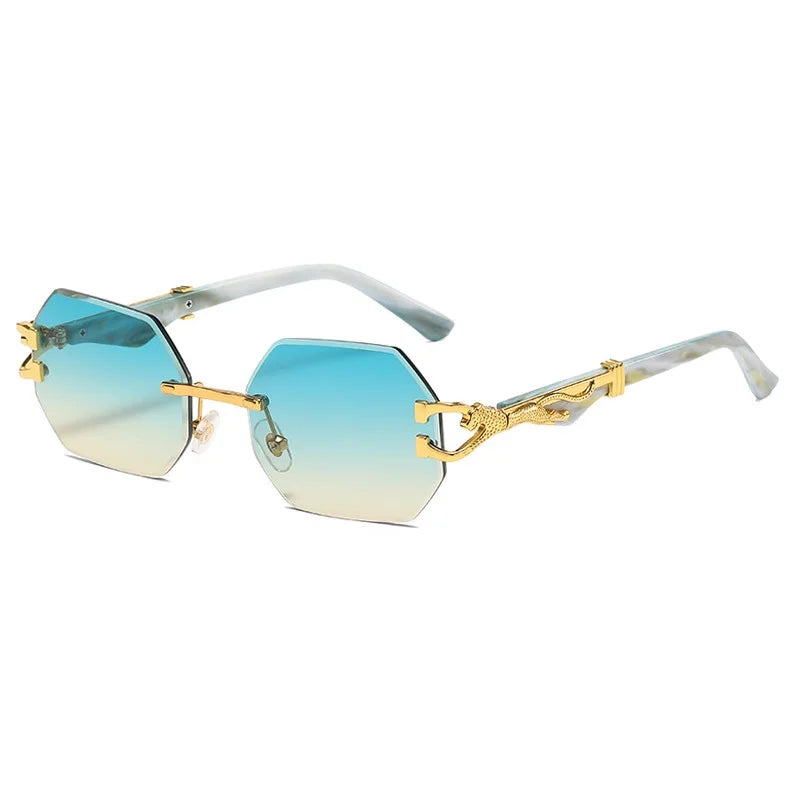 Hexagon Rimless Sunglasses