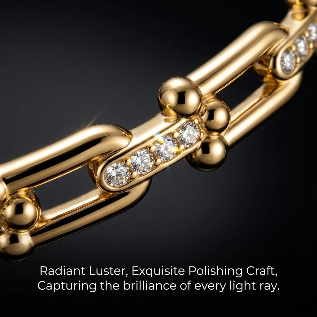 🐴 Horseshoe Zircon Bangle Bracelet