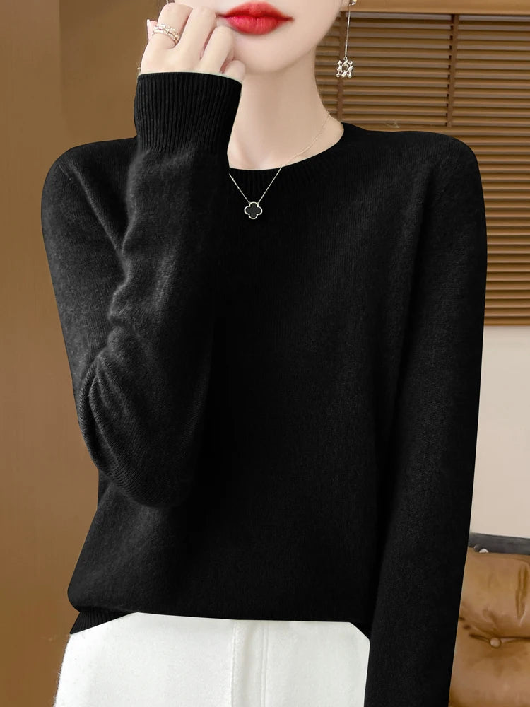100% Merino Wool Crew Neck Sweater