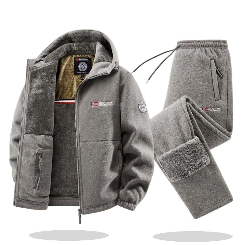 Men's Warm Fleece Hoodie & Pants Set
