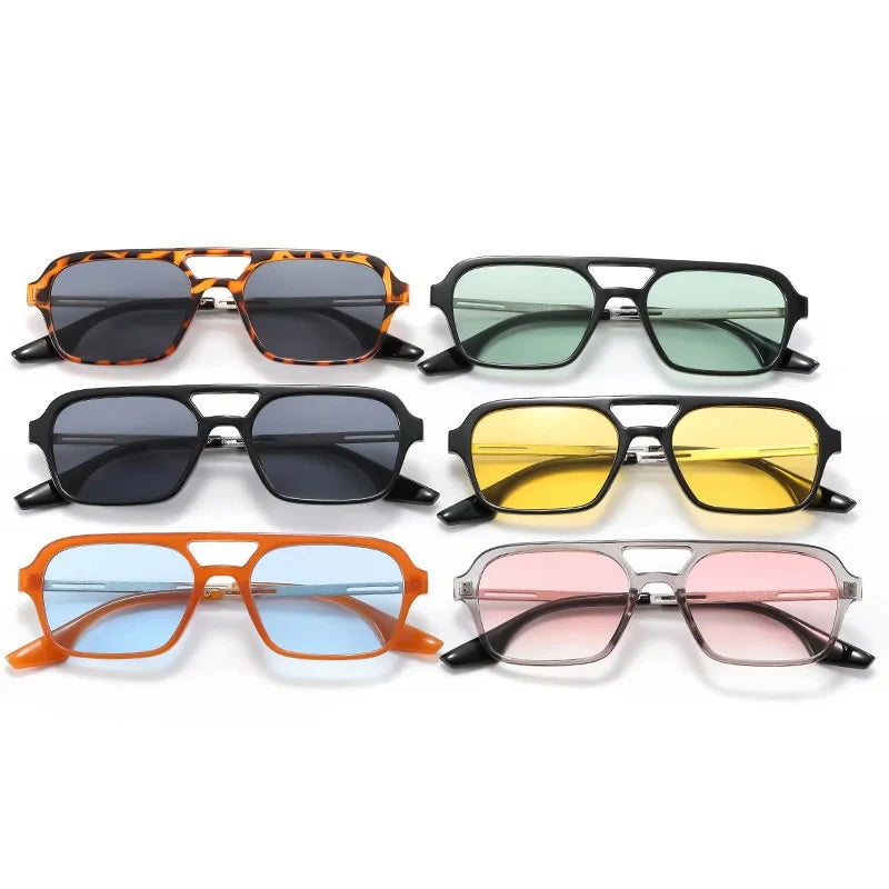Retro Double Bridge Gradient Sunglasses