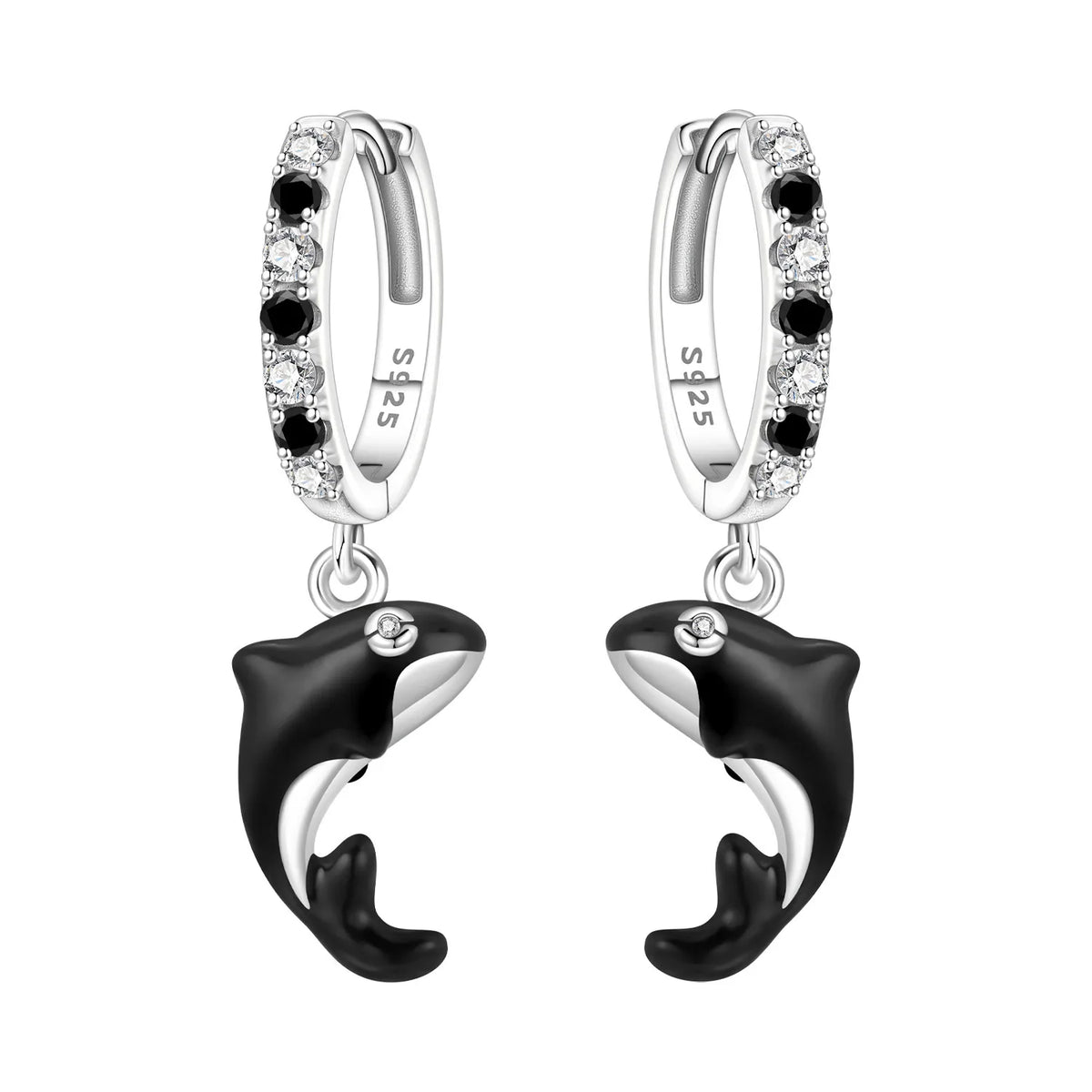925 Silver Blue Betta Fish Earrings