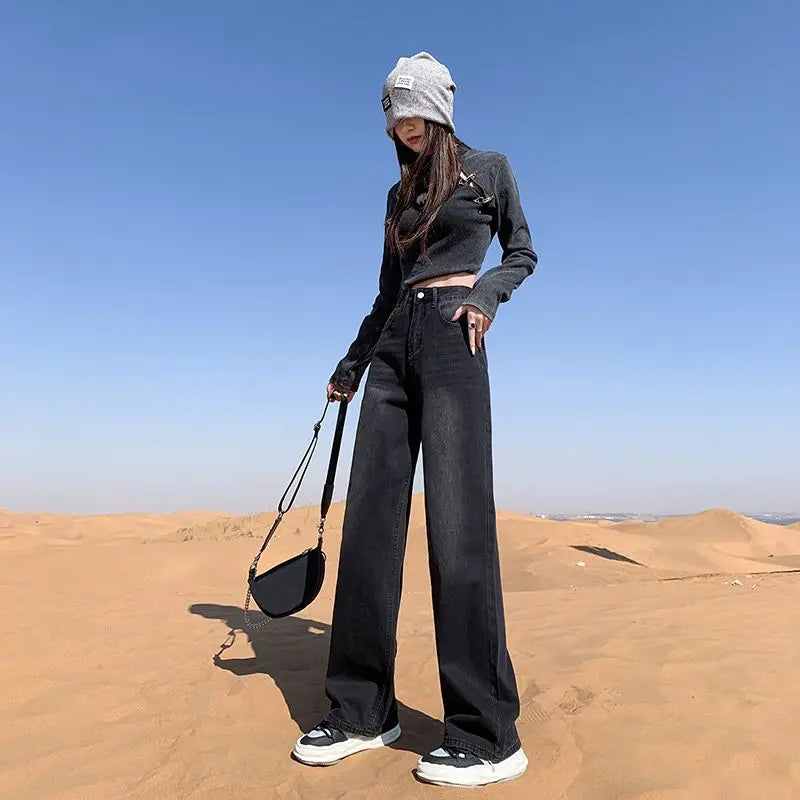 Petite High Waist Wide-Leg Jeans