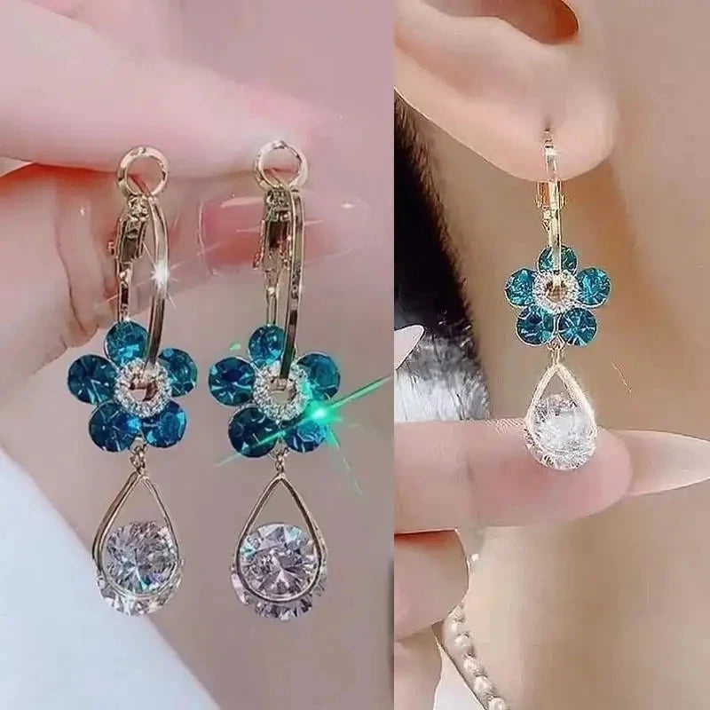 Zircon Pearl Tassel Earrings