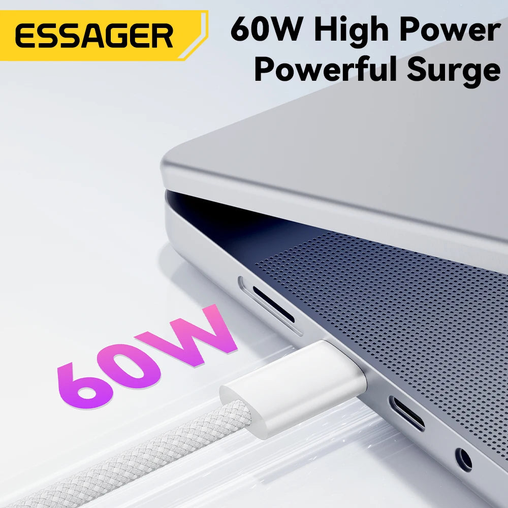 ⚡ Essager 60W USB-C Fast Charging Cable