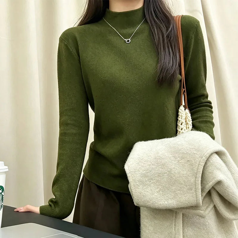 Mock Neck Soft Knit Pullover