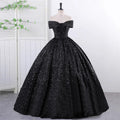 Off-Shoulder Sequin Ball Gown