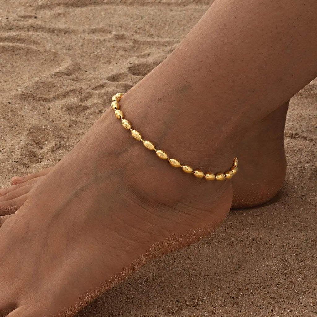 Stainless Steel Bead Chain Anklet