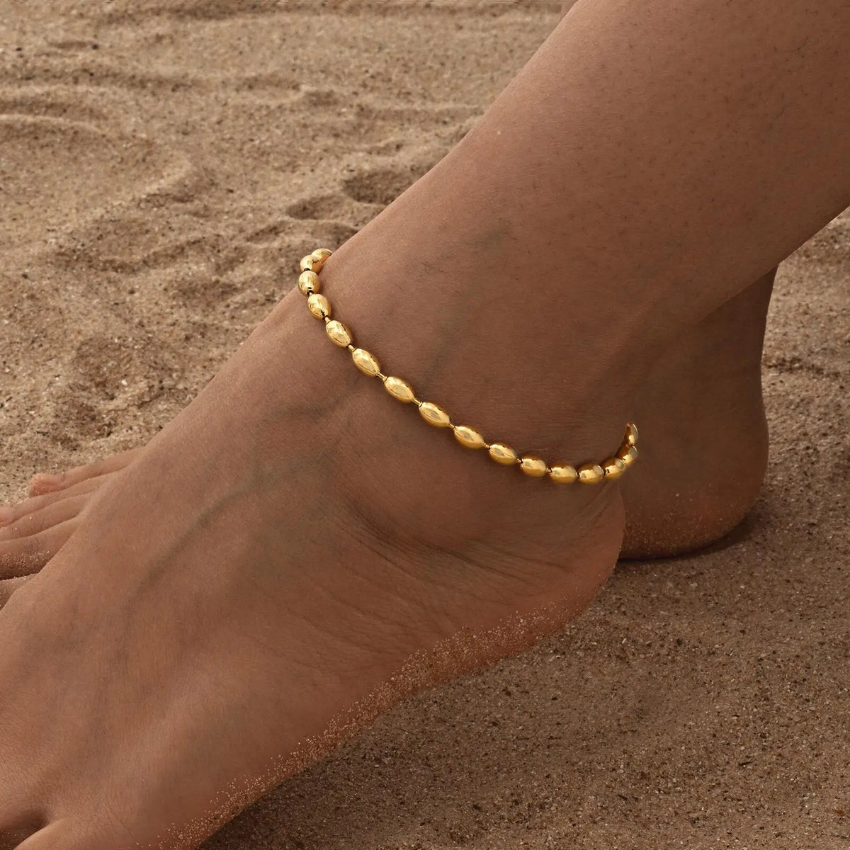 Stainless Steel Bead Chain Anklet