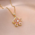 🌺 Rotatable Flower Zircon Pendant Necklace