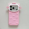 3D Cat Whiskers Bow iPhone Case