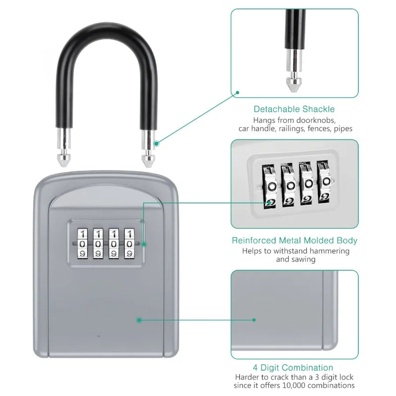 🔐 Zinc Alloy Key Safe Box