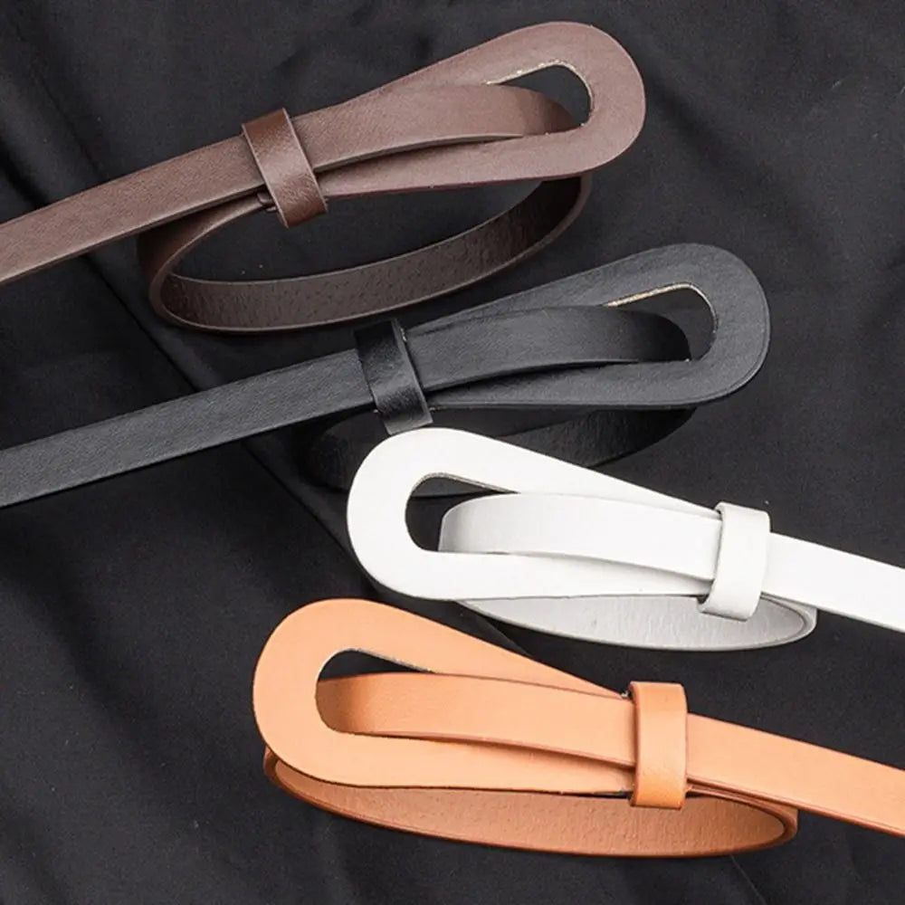 Women's Skinny Faux Leather Belt
