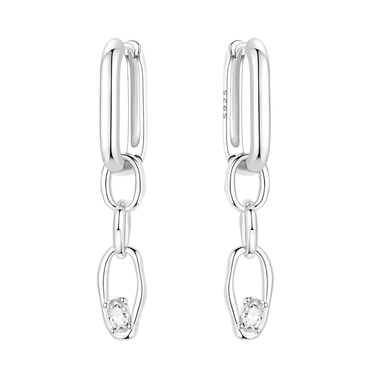 925 Silver Double-Layer Tassel Earrings