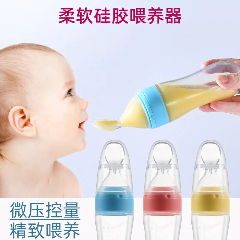 🥣 Baby Silicone Feeding Spoon Bottle