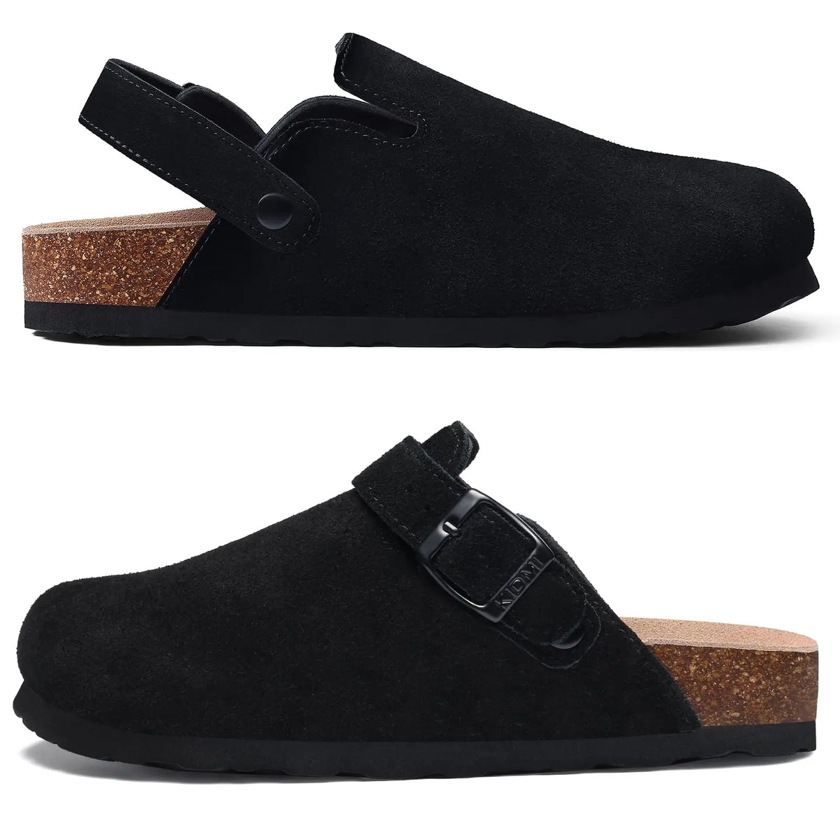 Women's Suede Buckle Clogs