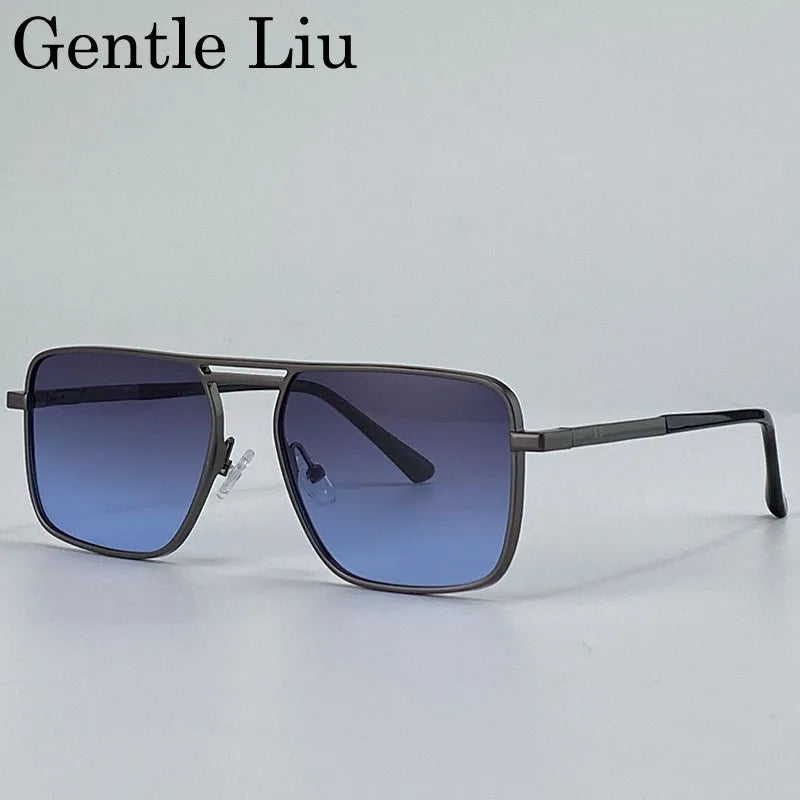 Men's Oversized Double Bridge Sunglasses