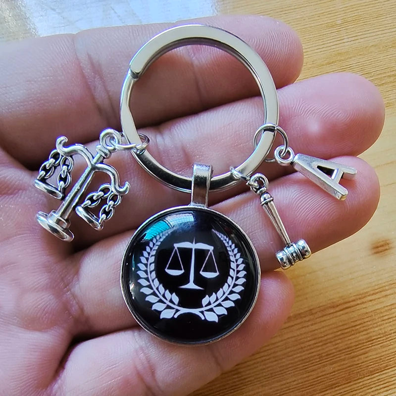 Justice Scale & Gavel Keychain